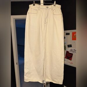 Blank NYC Cream Denim Midi Skirt